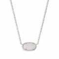 Necklace with a white stone pendant on a white background