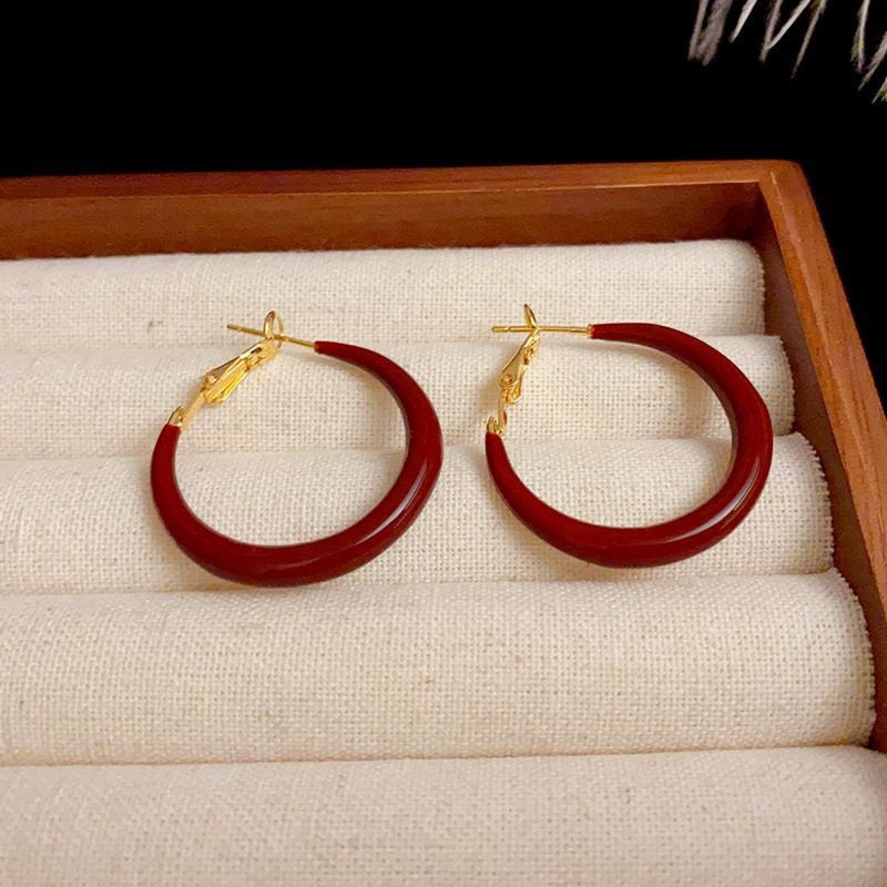 Retro Red Oil-spot Glaze Bracelet Earrings – Mild Luxury, Elegant and Simple