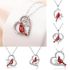 Creative Heart-Shaped Cardinal Pendant Necklace – Party & Gift Jewelry