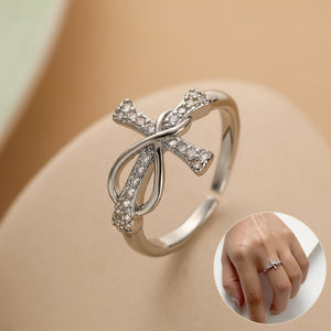 Simple Color Matching Copper Cross Ring – Fashion Jewelry for Women