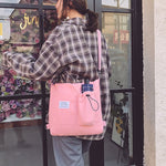 Harajuku Canvas Student Bag – Preppy Shoulder Backpack for Women