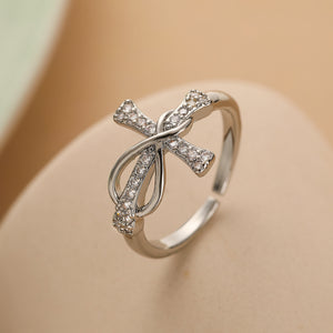 Simple Color Matching Copper Cross Ring – Fashion Jewelry for Women