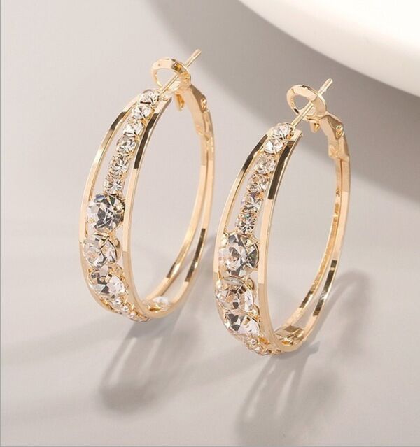European & American Mosaic Earrings – Air Drill Fashion Jewelry