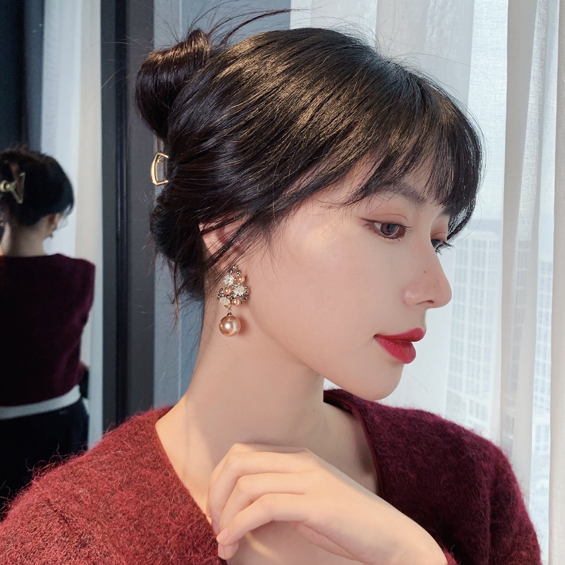 French Style Personalized Pearl Flower Earrings – Elegant Fashion Jewelry