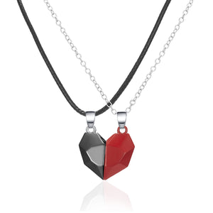 Minimalist Heart Pendant Necklace – Magnetic Couple Jewelry Gift